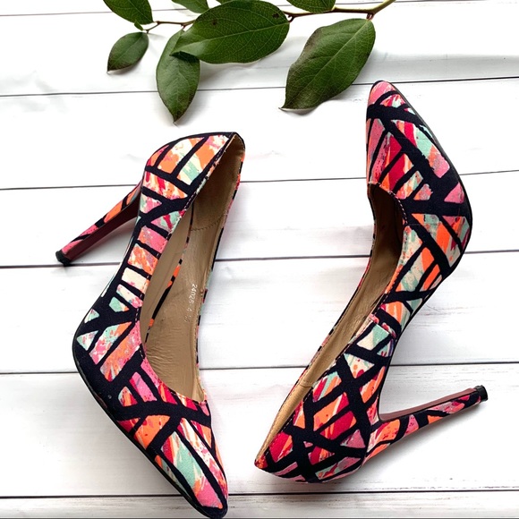 Colorful neon stiletto red bottoms shoes EU 39 - Picture 2 of 5